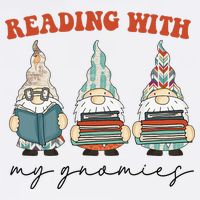 Reading With My Gnomies Funny Book Nerd Gnome Love Reading Flat Bill Trucker Hat