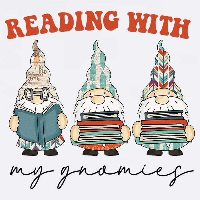Reading With My Gnomies Funny Book Nerd Gnome Love Reading Flat Bill Trucker Hat