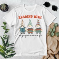 Reading With My Gnomies Funny Book Nerd Gnome Love Reading Premium T-Shirt