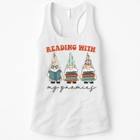 Reading With My Gnomies Funny Book Nerd Gnome Love Reading Womens Tank Top