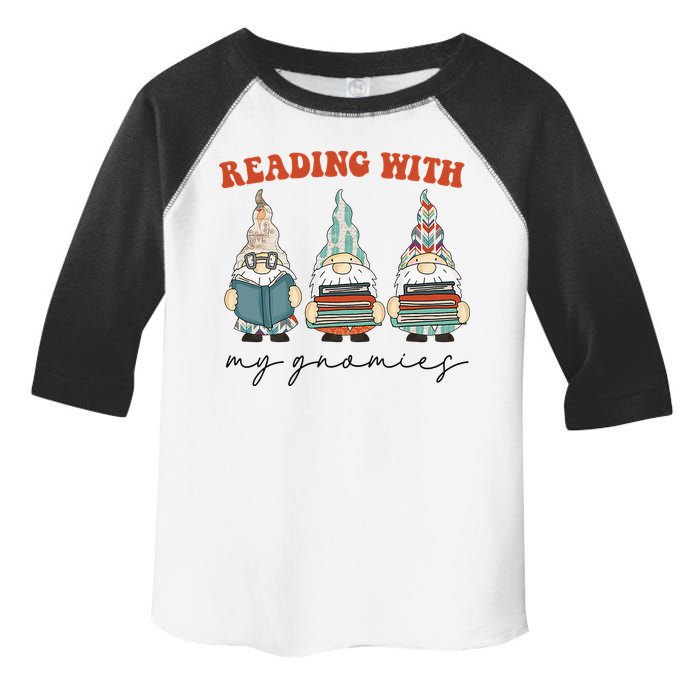 Reading With My Gnomies Funny Book Nerd Gnome Love Reading Toddler Fine Jersey T-Shirt