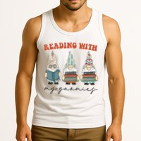 Reading With My Gnomies Funny Book Nerd Gnome Love Reading Tank Top