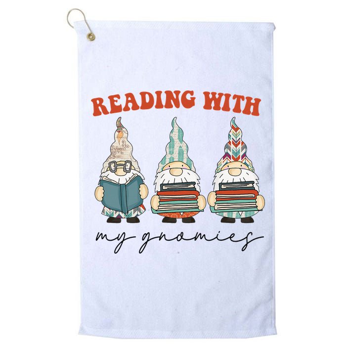 Reading With My Gnomies Funny Book Nerd Gnome Love Reading Golf Towel