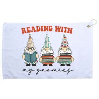 Reading With My Gnomies Funny Book Nerd Gnome Love Reading Grommeted Golf Towel