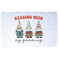 Reading With My Gnomies Funny Book Nerd Gnome Love Reading Microfiber Hand Towel