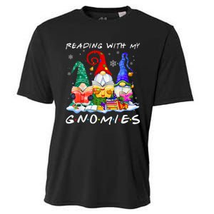 Reading With My Gnomies Book Lover Reading Lovers Christmas Cooling Performance Crew T-Shirt