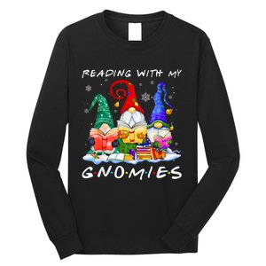 Reading With My Gnomies Book Lover Reading Lovers Christmas Long Sleeve Shirt