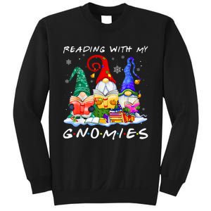 Reading With My Gnomies Book Lover Reading Lovers Christmas Sweatshirt