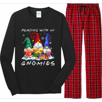 Reading With My Gnomies Book Lover Reading Lovers Christmas Long Sleeve Pajama Set