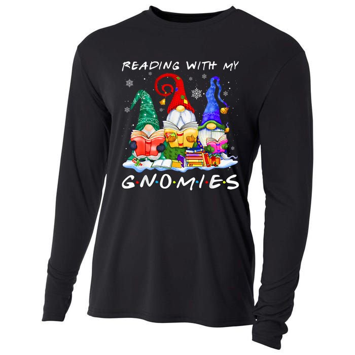 Reading With My Gnomies Book Lover Reading Lovers Christmas Cooling Performance Long Sleeve Crew