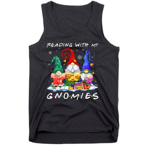 Reading With My Gnomies Book Lover Reading Lovers Christmas Tank Top