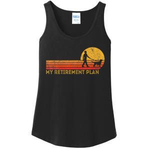 Retired Walking My Dog Retirement Plan Retro Ladies Essential Tank