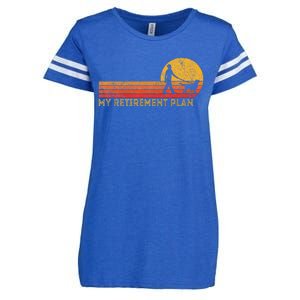 Retired Walking My Dog Retirement Plan Retro Enza Ladies Jersey Football T-Shirt