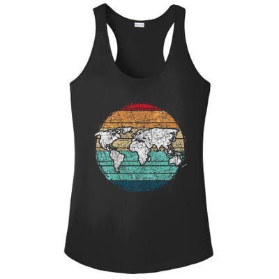 Retro World Map Ladies PosiCharge Competitor Racerback Tank