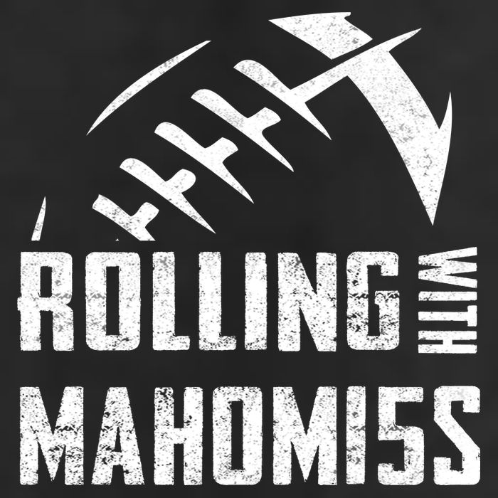 Rolling With Mahomes KC Football Sports Distressed Vintage Beanie