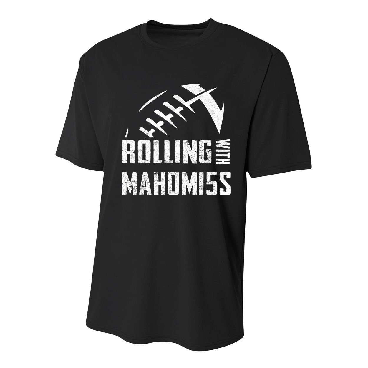 Rolling With Mahomes KC Football Sports Distressed Vintage Youth Performance Sprint T-Shirt