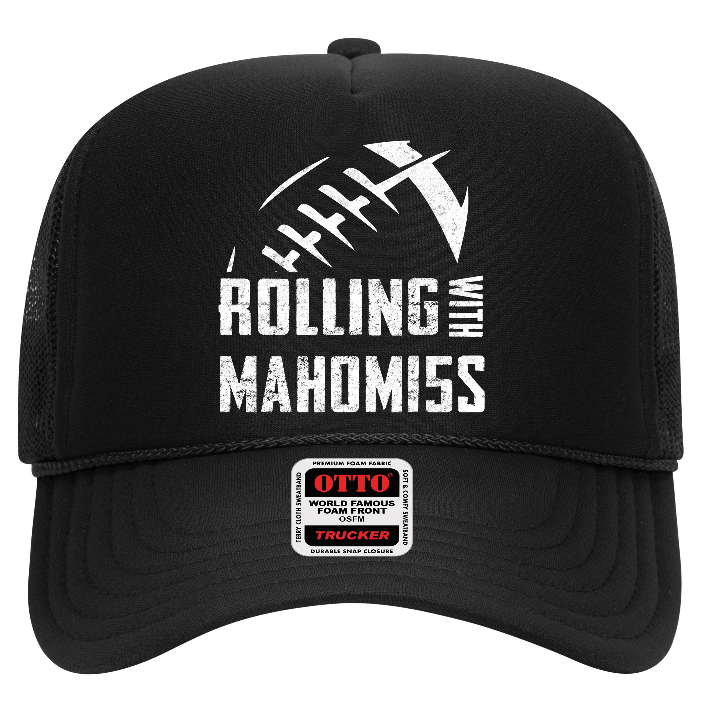Rolling With Mahomes KC Football Sports Distressed Vintage Hat