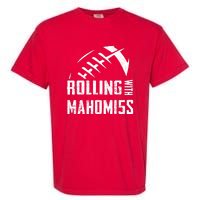 Rolling With Mahomes KC Football Sports Distressed Vintage Garment-Dyed Heavyweight T-Shirt