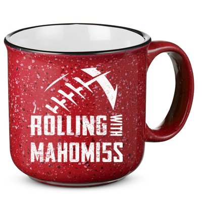 Rolling With Mahomes KC Football Sports Distressed Vintage 15oz Campfire Ceramic Mug
