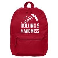 Rolling With Mahomes KC Football Sports Distressed Vintage 16 in Basic Backpack