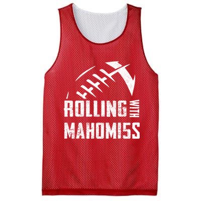 Rolling With Mahomes KC Football Sports Distressed Vintage Mesh Reversible Basketball Jersey Tank