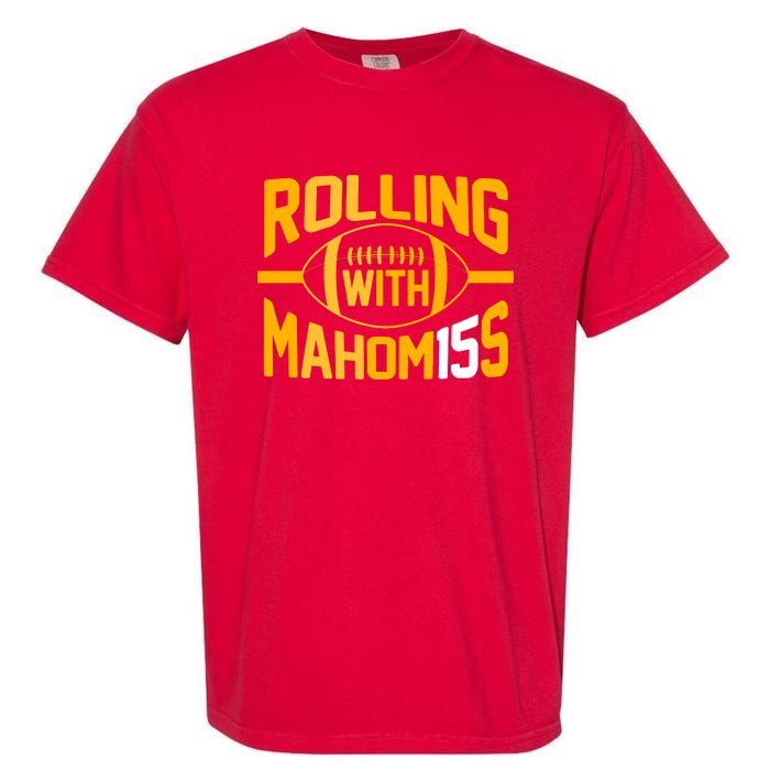 Rolling With Mahomes Kc Football Garment-Dyed Heavyweight T-Shirt