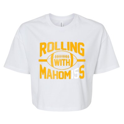 Rolling With Mahomes Kc Football Bella+Canvas Jersey Crop Tee