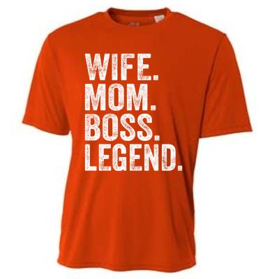 Retro Wife Mom Boss Legend Vintage Funny Mother Gift Cooling Performance Crew T-Shirt