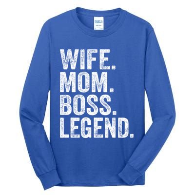 Retro Wife Mom Boss Legend Vintage Funny Mother Gift Tall Long Sleeve T-Shirt