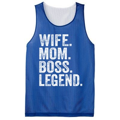 Retro Wife Mom Boss Legend Vintage Funny Mother Gift Mesh Reversible Basketball Jersey Tank