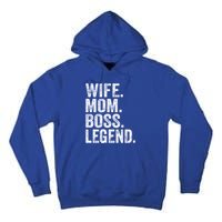 Retro Wife Mom Boss Legend Vintage Funny Mother Gift Tall Hoodie