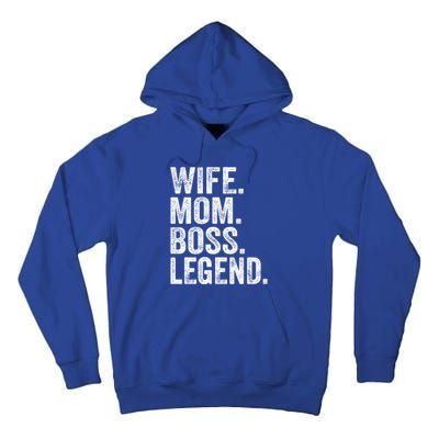 Retro Wife Mom Boss Legend Vintage Funny Mother Gift Tall Hoodie