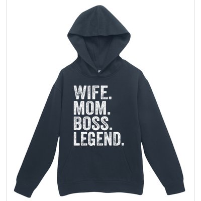 Retro Wife Mom Boss Legend Vintage Funny Mother Gift Urban Pullover Hoodie