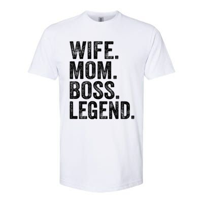 Retro Wife Mom Boss Legend Vintage Funny Mother Gift Softstyle CVC T-Shirt