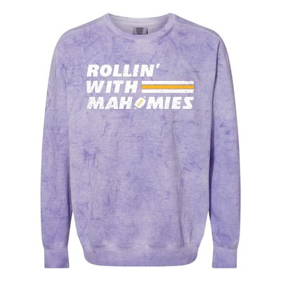 Rollin' With MaHOMIEs Football Fan Vintage Colorblast Crewneck Sweatshirt