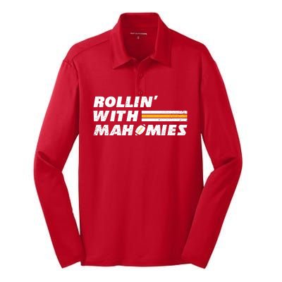 Rollin' With MaHOMIEs Football Fan Vintage Silk Touch Performance Long Sleeve Polo