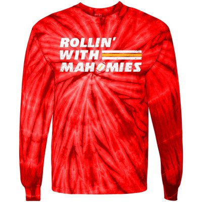 Rollin' With MaHOMIEs Football Fan Vintage Tie-Dye Long Sleeve Shirt