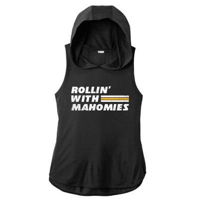 Rollin' With MaHOMIEs Football Fan Vintage Ladies PosiCharge Tri-Blend Wicking Draft Hoodie Tank