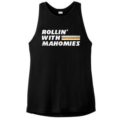 Rollin' With MaHOMIEs Football Fan Vintage Ladies PosiCharge Tri-Blend Wicking Tank