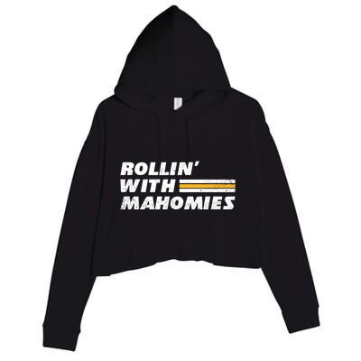 Rollin' With MaHOMIEs Football Fan Vintage Crop Fleece Hoodie