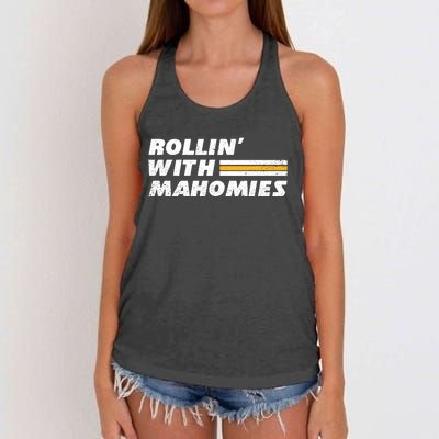 Rollin' With MaHOMIEs Football Fan Vintage Women's Knotted Racerback Tank