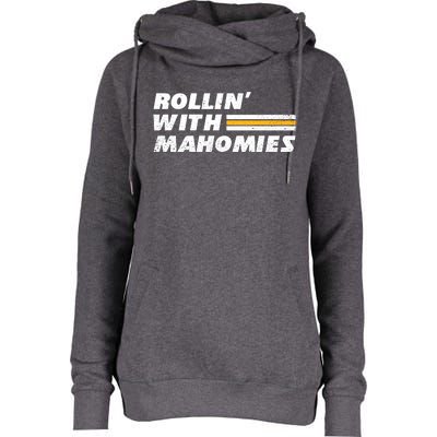 Rollin' With MaHOMIEs Football Fan Vintage Womens Funnel Neck Pullover Hood