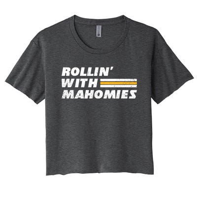 Rollin' With MaHOMIEs Football Fan Vintage Women's Crop Top Tee