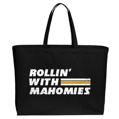 Rollin' With MaHOMIEs Football Fan Vintage Cotton Canvas Jumbo Tote