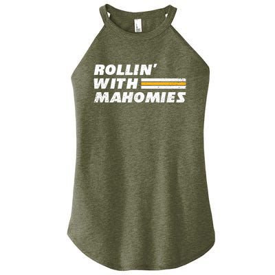 Rollin' With MaHOMIEs Football Fan Vintage Women’s Perfect Tri Rocker Tank