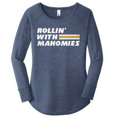 Rollin' With MaHOMIEs Football Fan Vintage Women's Perfect Tri Tunic Long Sleeve Shirt