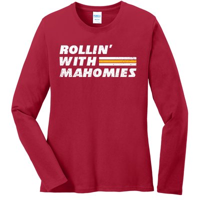 Rollin' With MaHOMIEs Football Fan Vintage Ladies Long Sleeve Shirt