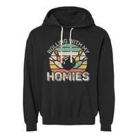 Rolling With My Homies Retro Bowling Bowler Team Funny Garment-Dyed Fleece Hoodie