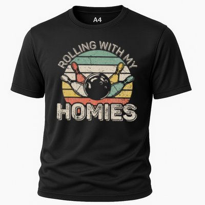 Rolling With My Homies Retro Bowling Bowler Team Funny Performance Shirt