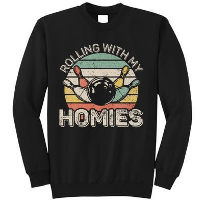 Rolling With My Homies Retro Bowling Bowler Team Funny Sweatshirt